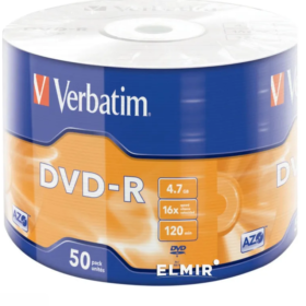 Диск Verbatim DVD-R AZO 4.7GB 16X MATT SILVER WRAP Bulk/50