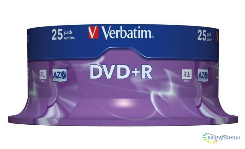 Диск Verbatim DVD+R 4.7GB 16X Cake/25